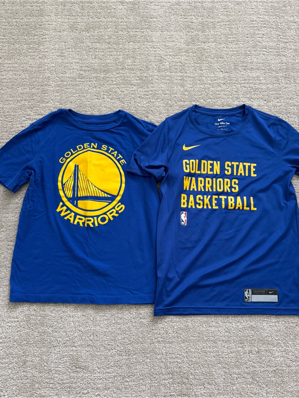 EUC Golden State Warriors Youth T-shirts, Boys size S/8